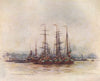 'Dutch Barges near the Tower' by Mortimer Menpes. London 1906 old print