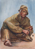 'An old lady and her prayer wheel' by Arnold Henry Savage Landor. Tibet 1905