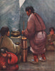 Interior of a Tibetan tent; mixing tea with butter. A. Henry Savage Landor 1905