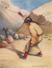 'Tibetan woman using a sling for throwing stones'. A. Henry Savage Landor 1905