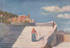 'The street of Atrani' by Augustine Fitzgerald. Italy 1904 old antique print