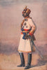 An Indian Maharaja' by A.C. Lovett. India 1913 old antique print picture
