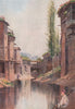 'The Mar Canal, Srinagar' by Edward Molyneux. India 1913 old antique print