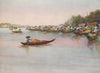 'The river market, Bangkok' by Edwin Arthur Norbury. Thailand 1913 old print