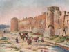 'Wall of Damascus - Twilight effect' by Margaret Thomas. Syria 1908 old print