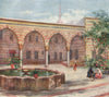 'Court of the house of Asad Pasha, Damascus' by Margaret Thomas. Syria 1908