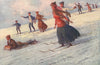'Snow sports, Mt. Kosciusko' by Percy Spence. Skiing. Australia 1910 old print