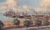 'Geelong Harbour, Victoria' by Percy Spence. Australia 1910 old antique print