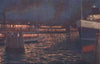 'The Ferry Boats, Sydney' by Percy Spence. Sydney 1910 old antique print