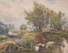 'The Avon, below Stratford-ON-Avon' by Frederick Whitehead. Warwickshire 1906