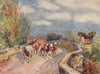 'Marton Bridge' by Frederick Whitehead. Warwickshire 1906 old antique print