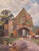 'Maxstoke Priory' by Frederick Whitehead. Warwickshire 1906 old antique print