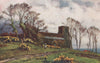 'Burton Dassett Church' by Frederick Whitehead. Warwickshire 1906 old print