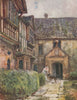 'Little Wolford manor-house' by Frederick Whitehead. Warwickshire 1906 print