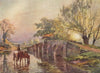 'Hampton-in-Arden (Packhorse Bridge)' by Frederick Whitehead. Warwickshire 1906