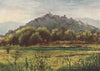 'Cagnes - evening' by William Scott. Alpes-Maritimes 1907 old antique print