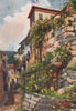 'Street in Falicon' by William Scott. Alpes-Maritimes 1907 old antique print