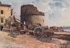 'Bastion on the shore, Ceriale' by William Scott. Italy 1907 old antique print