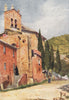 'Church of Perti, near Castello Gavone' by William Scott. Italy 1907 old print