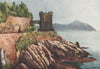 'The Promenade, Nervi' by William Scott. Italy 1907 old antique print picture