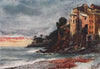 'On the shore, Sori' by William Scott. Italy 1907 old antique print picture