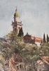 'Church of San Massimo, near Rapallo' by William Scott. Italy 1907 old print