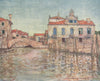 'By a Squero or boat-building yard' by Mortimer Menpes. Venice 1916 old print