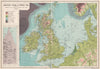 BRITISH ISLES/NORTH SEA Height sea depth road/rail passes BARTHOLOMEW 1904 map