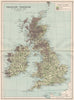 BRITISH ISLES VEGETATION Woodland Moorland Cultivated land. BARTHOLOMEW 1904 map