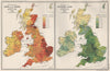 BRITISH ISLES AGRICULTURAL. Land under Crops/Pasture Land. BARTHOLOMEW 1904 map