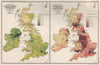 BRITISH ISLES. Agricultural, industrial & commercial population 1904 old map
