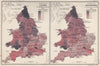 England & Wales. CRIME & DRUNKENNESS, 1902. BARTHOLOMEW 1904 old antique map