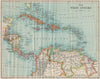WEST INDIES & CARIBBEAN. Venezuela Central America Cuba Hispaniola &c 1927 map