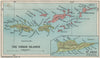 BRITISH/US VIRGIN ISLANDS Tortola Virgin Gorda St Croix St Thomas/John 1927 map
