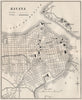 HAVANA. Vintage town plan. Railways & streetcar lines. Cuba. Caribbean 1927 map