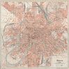 MOSCOW vintage town/city plan. Soviet Union/USSR. Russia 1929 old vintage map