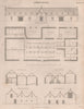 Agriculture. Farm buildings plan. Cattle shed byre barn shed. BRITANNICA 1860