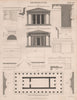 Greek Doric Hexa style-Peripteral Temple. Front section plan. Cleithral 1860