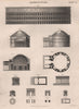 Roman Architecture. Colosseum Pantheon. Rome. BRITANNICA 1860 old print