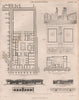 Pompeii Architecture. Plan of Roman Mansion & nearby houses shops streets 1860