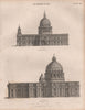 St. Paul's Cathedral (South Flank Elevation); St. Peters, Rome (North) 1860