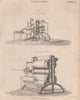Bleaching. Squeezer; Stiffening Mangle. Victorian Engineering. BRITANNICA 1860