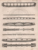 LONDON BRIDGES Vauxhall Southwark old & new London bridge. Louvre 1860 print