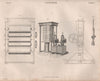 VICTORIAN ENGINEERING DRAWING. Calender. Papermaking equipment. BRITANNICA 1860