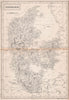 Denmark including Schleswig Holstein. BRITANNICA 1860 old antique map chart
