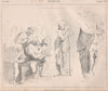 Drawing. Specimen of sketching by Raphael. BRITANNICA 1860 old antique print
