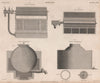 Dyeing. Dyeing box; clearing Boiler. BRITANNICA 1860 old antique print picture