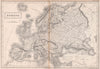 Europe. BRITANNICA 1860 old antique vintage map plan chart