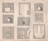 GLASS MANUFACTURING. Glass kilns. BRITANNICA 1860 old antique print picture