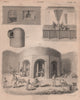 FLINT GLASS MANUFACTURING. Optical glass. BRITANNICA 1860 old antique print